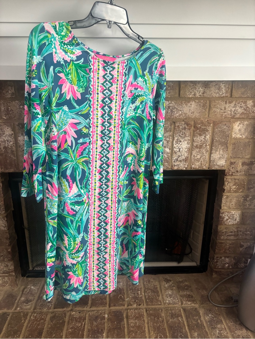 Lilly Pulitzer Teal & Pink Tropical dress size medium